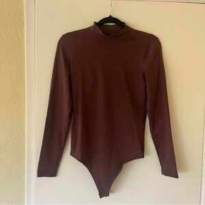 Soft Matte Seamless Long-Sleeve Mockneck Bodysuit